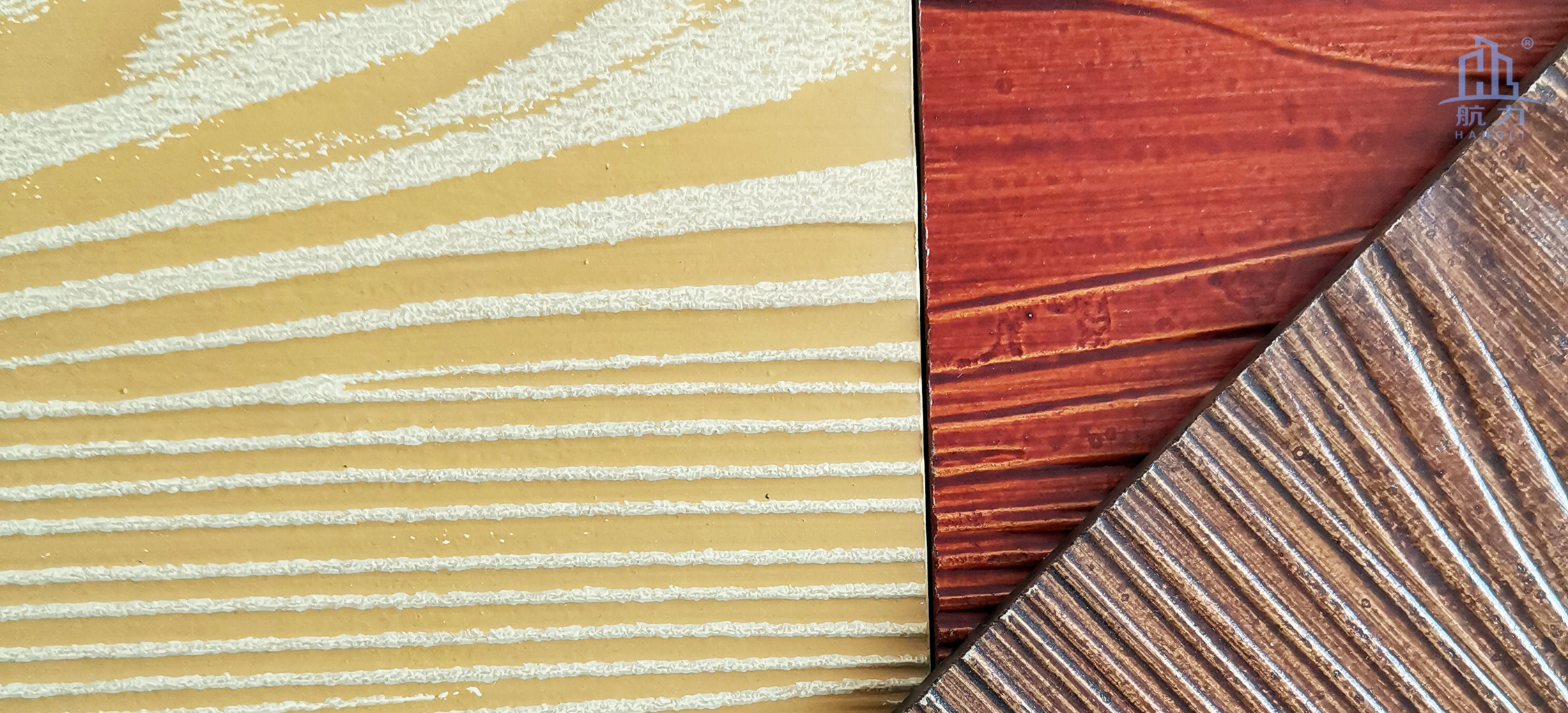 木紋水泥板系列適合于高檔別墅和居民樓房、舊房改造或者大型旅游景區(qū)、輕鋼別墅的正面，外墻和內(nèi)墻裝飾使用。鋪貼方式有披疊、干掛和直接上膠。板材的耐火性強(qiáng)，質(zhì)量輕，長度可達(dá)3.05米。相比起瓷磚較為輕質(zhì)，比木板更耐用。