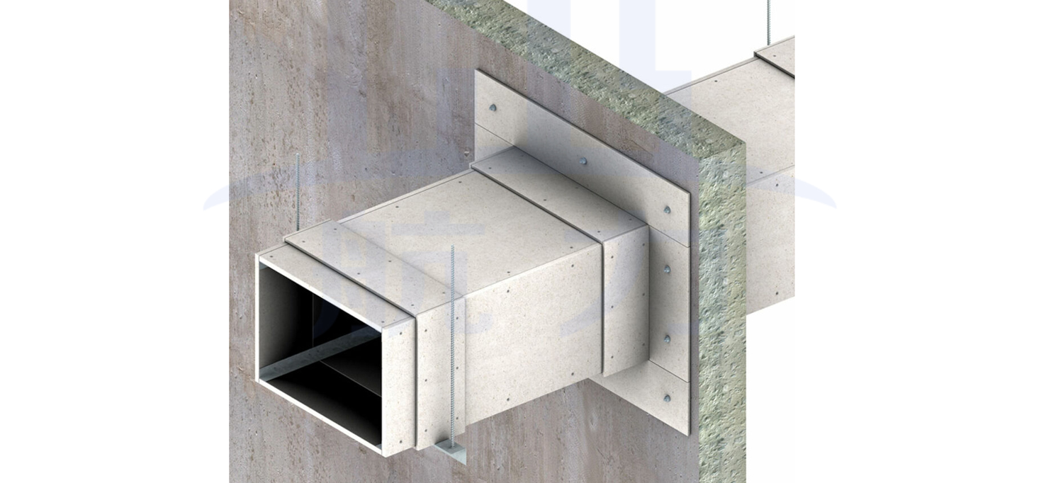 自撐式防火風管，以硅酸鹽防火板為主要材料